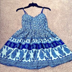 Band of Gypsies blue Paisley Dress